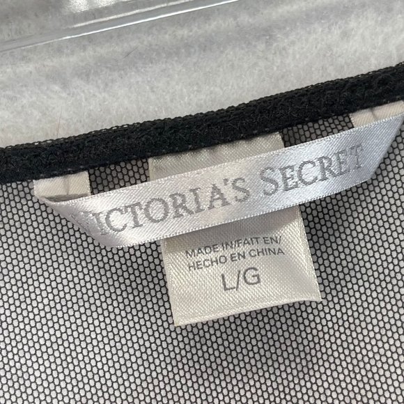 NWOT VS VICTORIAS SECRET Womens L Black Sheer Adjustable Straps Nightgown Nighty - Picture 9 of 13